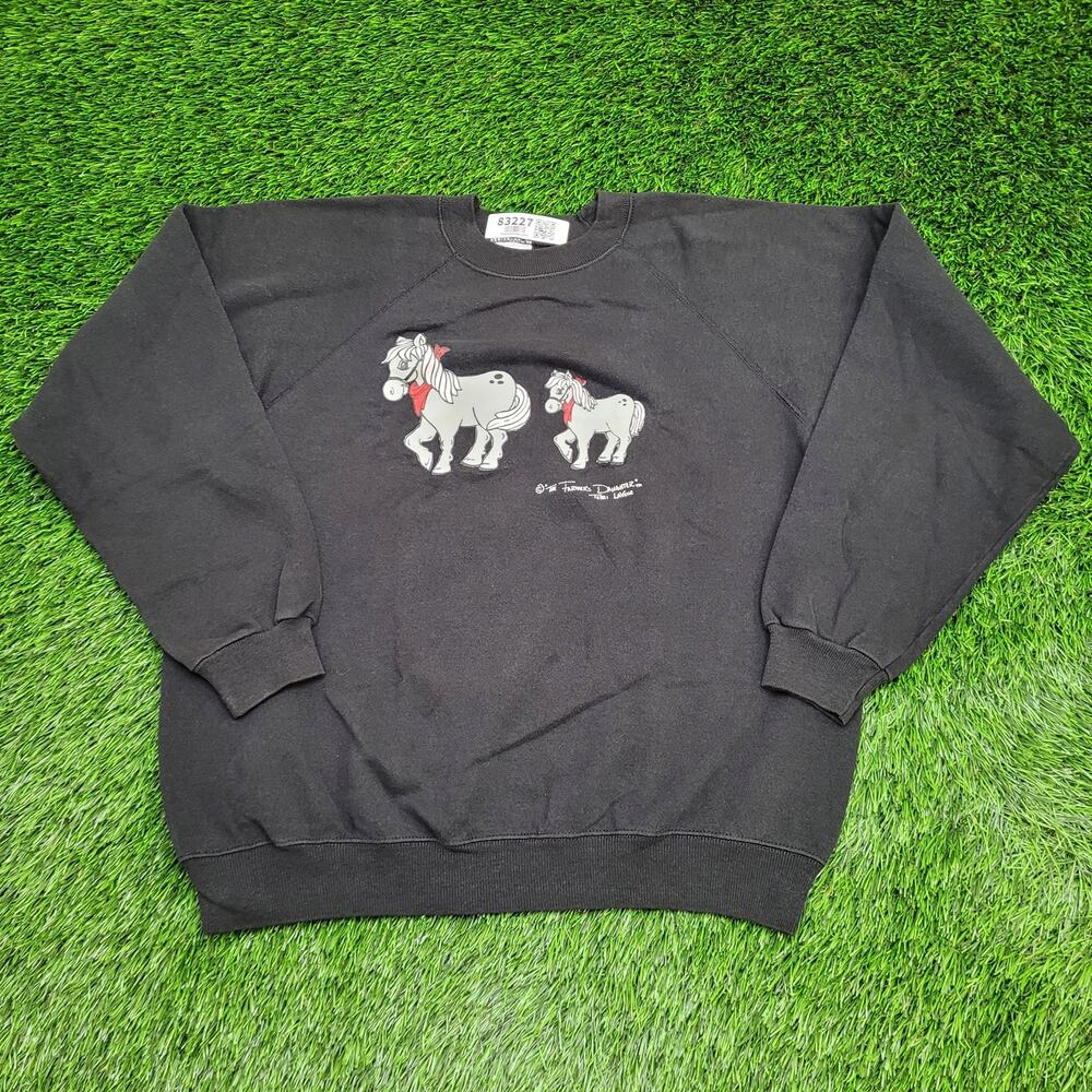 Vintage 80s Cute Horse Pony Sweatshirt Womens XL 22x22 USA